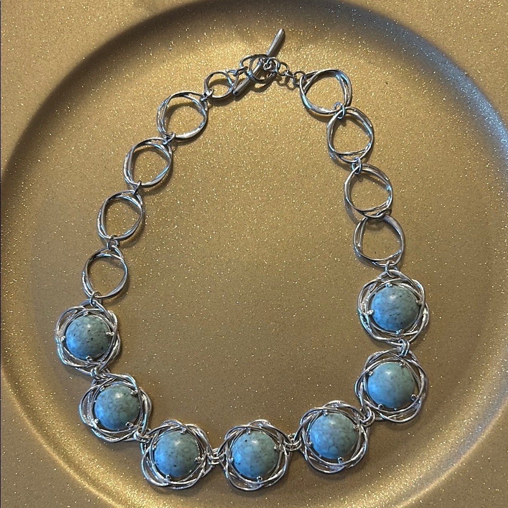 Silver and Light Blue Stone Necklace; 18” Length; Beautiful & Perfect Condition! - Picture 5 of 12